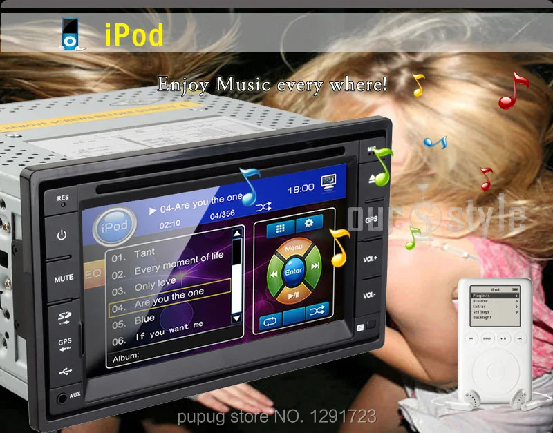 2 Din Car DVD Player Double DIN In Dash Auto Stereo