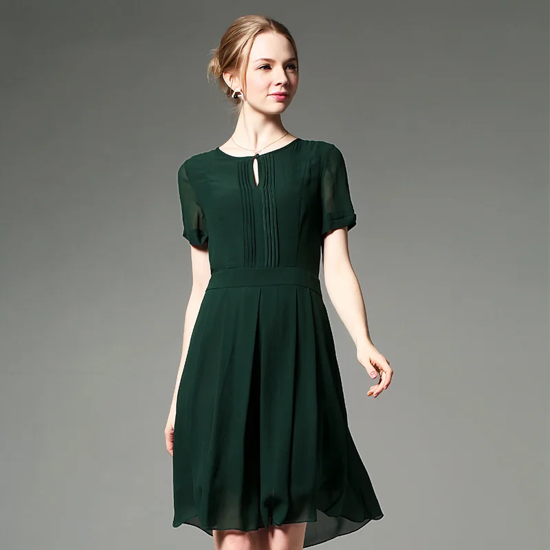 100% Silk Chiffon Summer Dress Vintage 