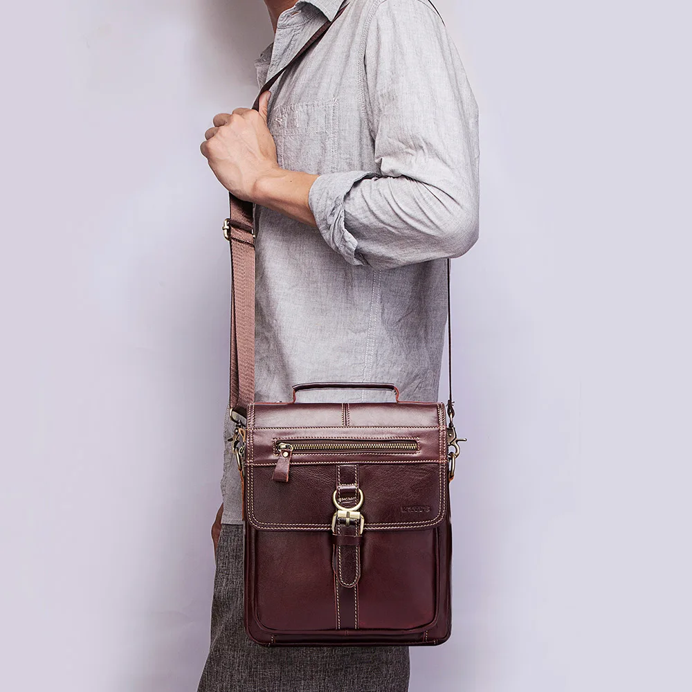 KAVIS 100% جلد طبيعي حقيبة ساع الرجال حقيبة يد فاخرة حريمي Bolsas السفر العلامة التجارية تصميم Crossbody حقيبة كتف ل مخلب
