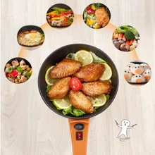 220V с антипригарным покрытием, многофункциональный Электрический духовой шкаф Плита Мини электрическая печь для жарки горшок Пособия по кулинарии машина Портативный горячий горшок EU/AU/UK/US вилка