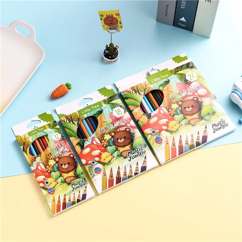 

24pcs/lot lapices kawaii Cute Korea Novelty color pencil Set School pencils Stationery faber castel portaminas 05826