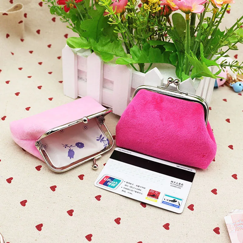 SLPF Autumn Winter Candy Color Plush Purse Student Fabric Key Headset Card Package Children Boy Girl 3