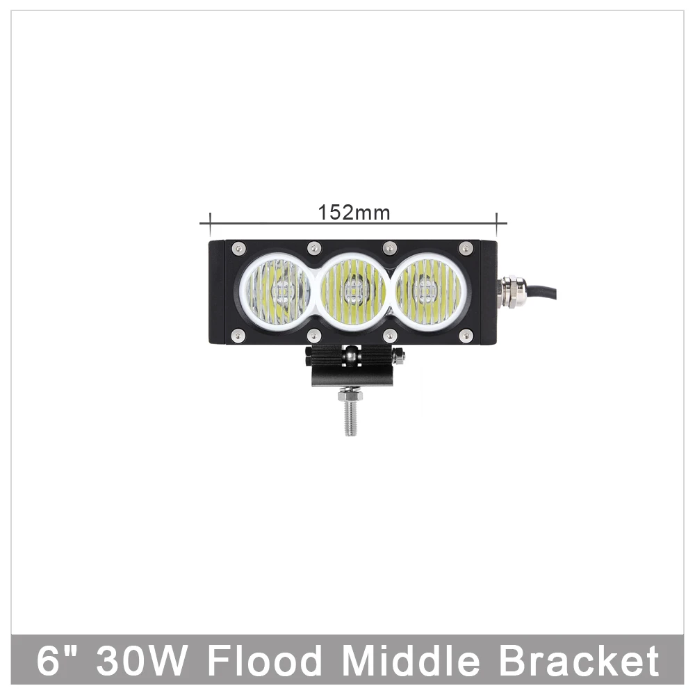 30 Вт, 90 Вт, 12 Вт, 150 Вт, 180 Вт, Однорядный светодиодный рабочий светильник для автомобиля, 4x4, внедорожный грузовик, внедорожник, 4WD, точечный прожектор, комбинированный светильник для вождения - Цвет: 30W Flood Beam x1