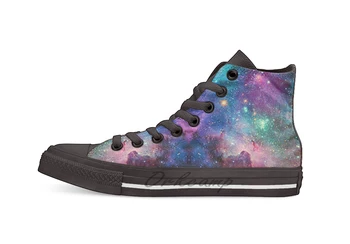 

Galaxy Design breathable Casual High Top lace-up Canvas shoes sneakers For Drop shipping