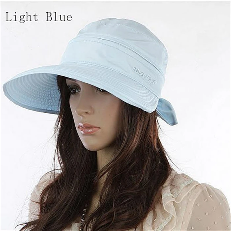

Summer Fashion Korean Style Bowknot Big Visor Cap Color Matching Beach Sun Hat IK88