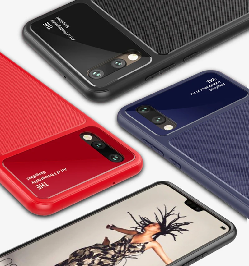 NEW HOT for Huawei P20 Case Luxury Hybrid Glass Back Cover Shockproof