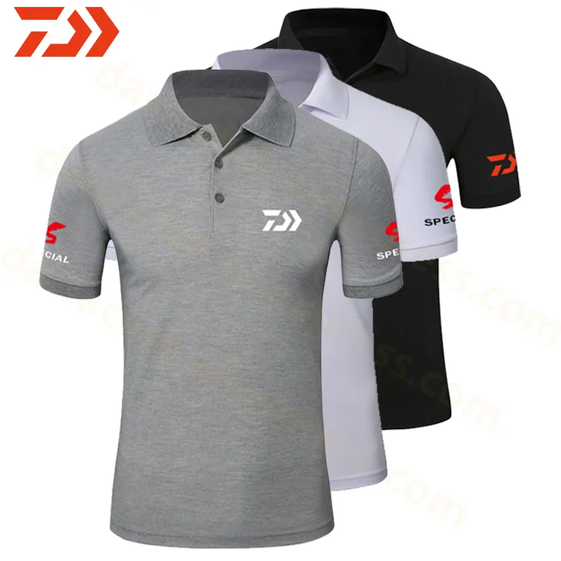 Summer Sunscreen Fishing Lapel POLO Shirt Anti-UV DAWA Fishing Short Sleeve Shirt Fishing Lapel POLO Shirt Fishing Clothing