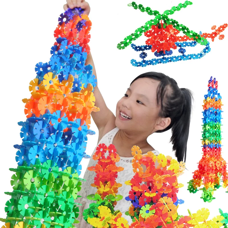 

100PCS Snow flake Building Blocks Toy Bricks DIY Assembling Classic Toys Early Learning Educational Toys For Children Kids