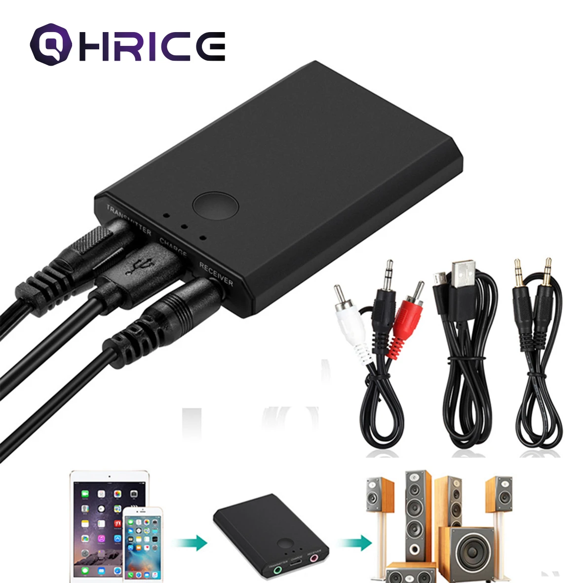 

TX7 2-in-1 Bluetooth Music Receiver Transmitter Wireless Bluetooth Receptor HFP A2DP Stereo Audio Adapter for Speaker /Headphone