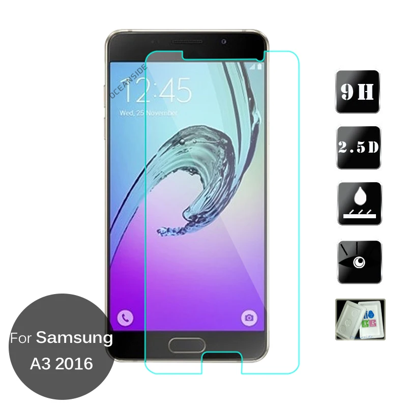 2 шт. для Samsung Galaxy A3 2016 Защитная пленка экрана из закаленного стекла 9h стеклянная