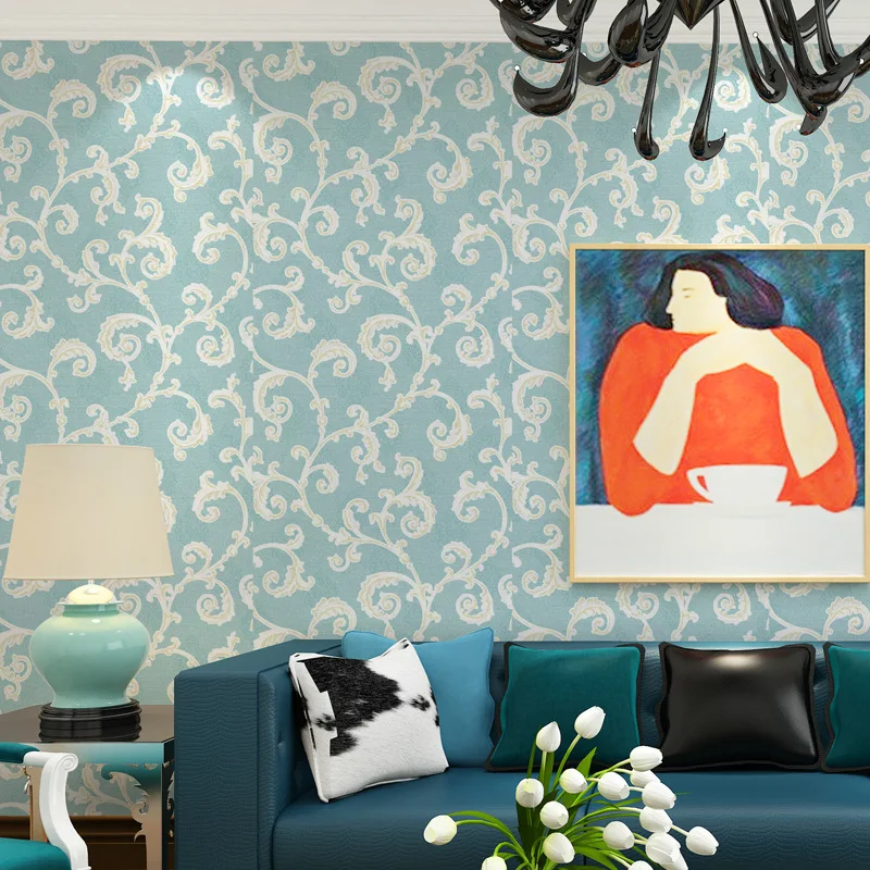 

Luxury 3D Embossed Damascus Floral pattern Wallpaper Wallpapers Roll for Living Room Kids Room Bedroom Background Wall Paper