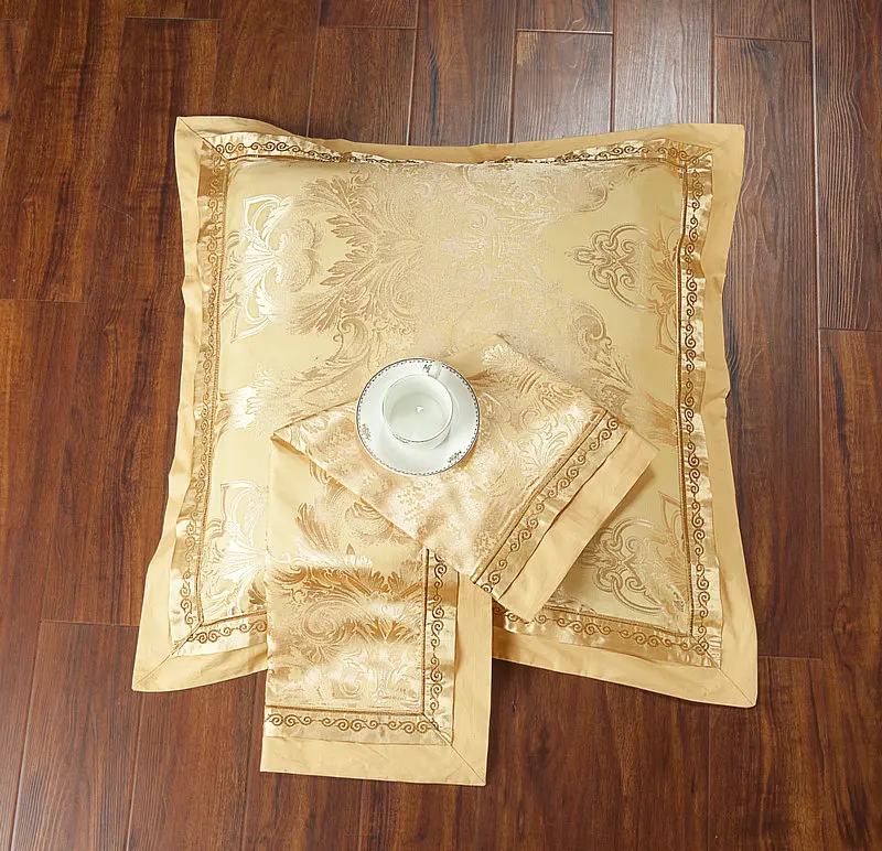 Waliicorners Gold Silver Beige Luxury Silk Jacquard Bedding set Queen King size Duvet cover set Embroidery Bed sheet Linen set Pillowcases 8 IMG_0740