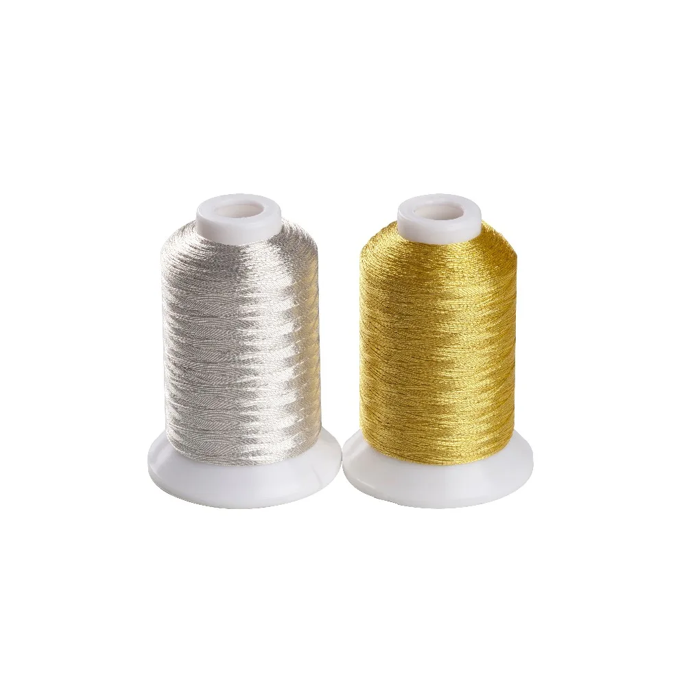 

Pure Gold and Silver Color Metallic Thread for Embroidery Machine 500m/spool