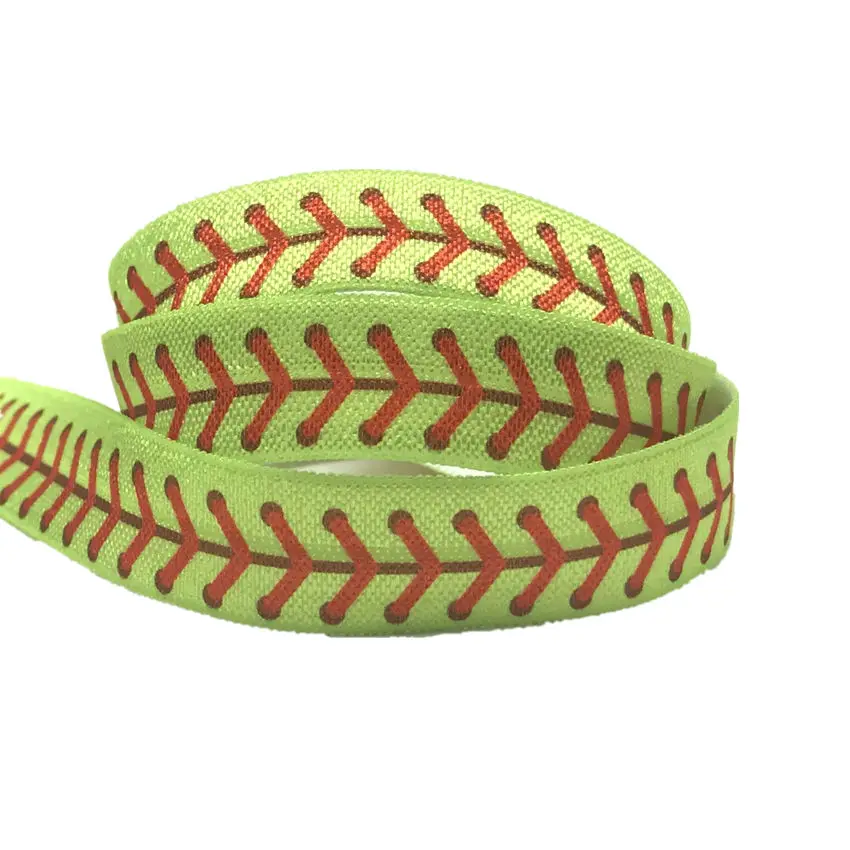 16mm Football Softball Volleyball Tennis Printed Elastic Band For Exercise FOE DIY Headband Sewing Dree Decoration Accessory 10Y