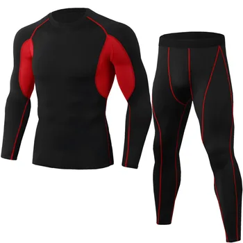 

men sportswear elastic leggings tights sweatshirt+pant running jogger fitness gym yoga athletic clothes sweatsuits sport suit