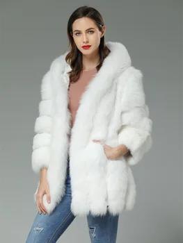 

real fox fur coat women natural fur Hat Multicolor Big code Women's wear