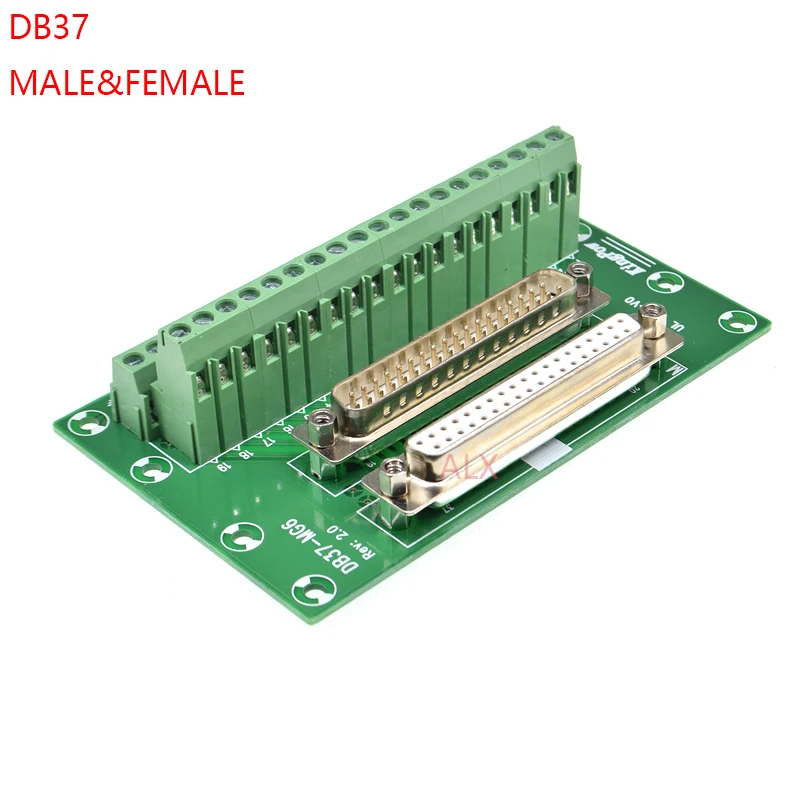 Linha Macho Fêmea Conector para Terminal Adaptador D-sub Conversor 37 Pinos Plug Terminal Placa Módulo de Sinal Peças Db37 37pin