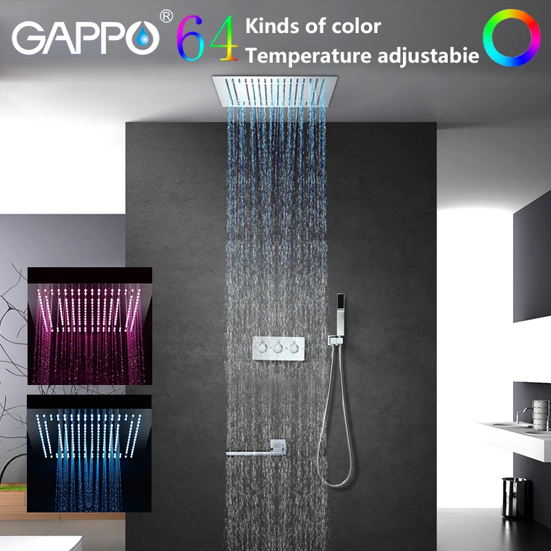 GAPPO bathroom shower faucet LED waterfall set Bath tub mixer Wall Mounted tap grifo ducha | Обустройство дома