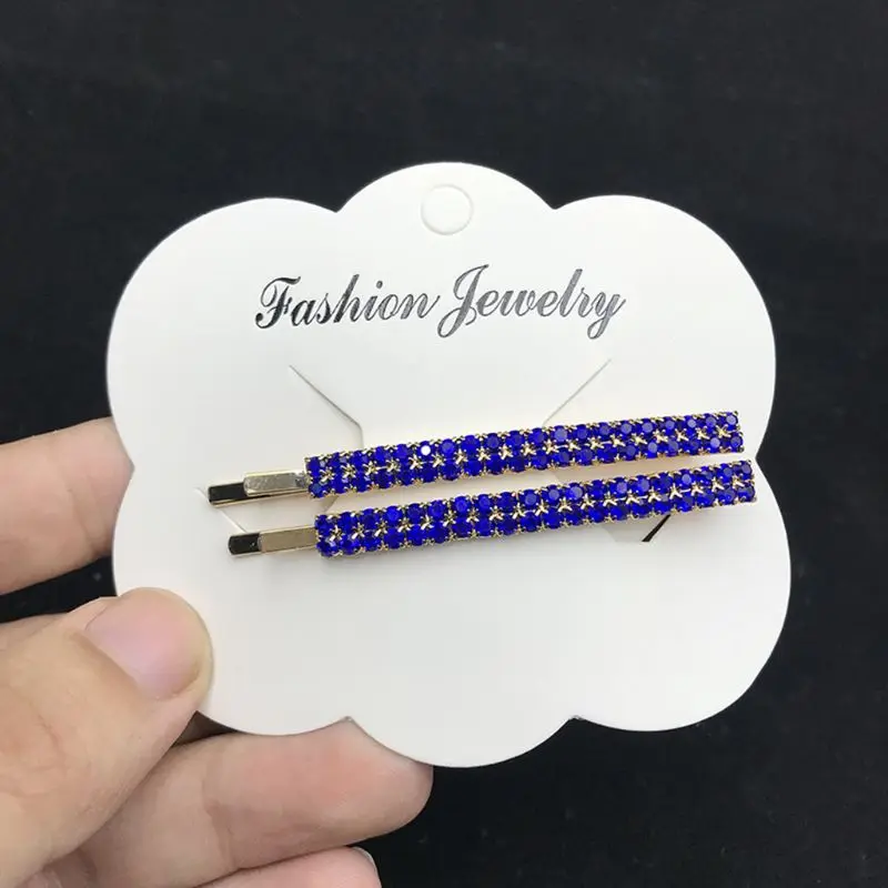 

1 Pair Simple Double Drainage Drill Word Clip Adult Fashion Bangs Clip Children Girls Headwear Hairpin Accessories