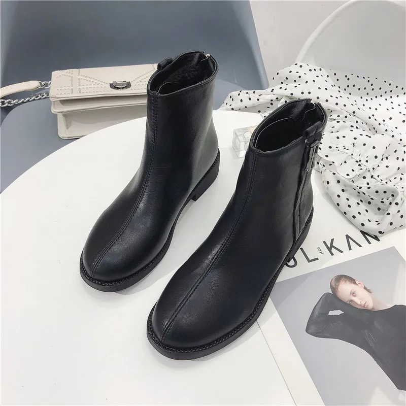 PHYANIC/новые женские ботильоны на молнии Осень-зима кожаные Schoenen Vrouw повседневные