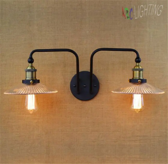 Buy Double Swing Arm wall Lights E27 Industrial Clear