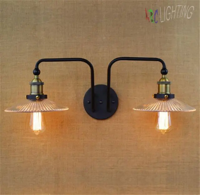 Aliexpress.com : Buy Double Swing Arm Wall Lights E27 Industrial Double Swing Arm wall Lights E27 Industrial Clear Glass Lampshade Wall Sconce Iron Nordic Vintage Bar - Aliexpress.com : Buy Double Swing Arm Wall Lights E27 Industrial