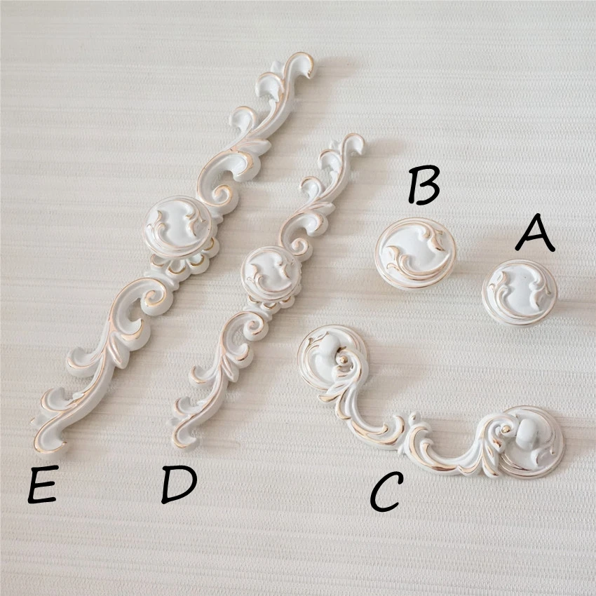 

Shabby Chic Drawer Knobs Pulls Back Plate Door Handles Cupboard Bail Pull Dresser Pull Knob Ivory White Gold Cabinet Handle