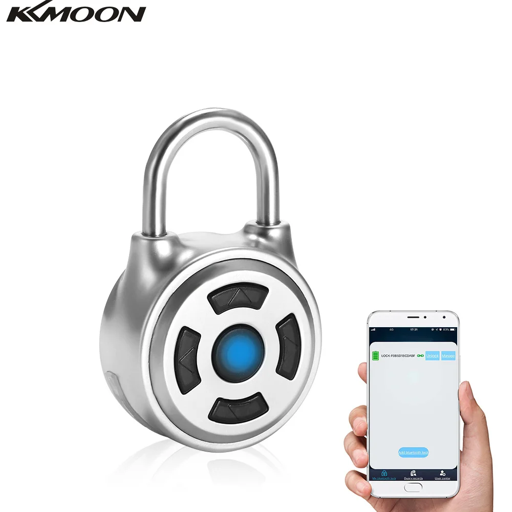 

Mini Smart Padlock BT Keyless Lock Phone APP Password Unlock Waterproof Anti-Theft Door Luggage Case Bag Safe Lock,Silver
