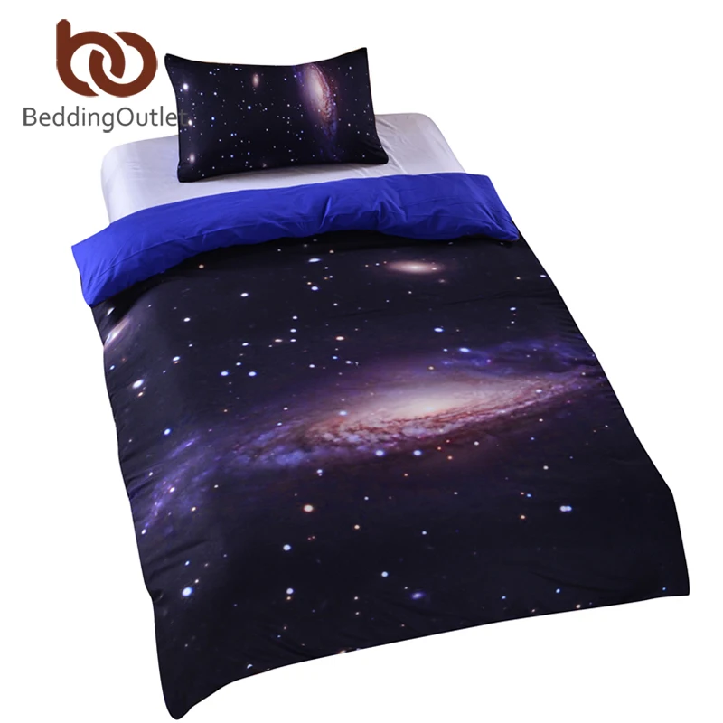

BeddingOutlet Hipster Galaxy Bedding Set Universe Outer Space Themed 3d Print Duvet Cover with Pillowcases Soft Home Textiles