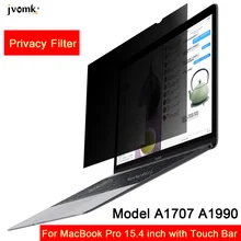 Для // MacBook Pro 15,4 дюймов с сенсорной панелью модель A1707 A1990, Фильтр конфиденциальности экрана Защитная пленка(342 мм* 223 мм