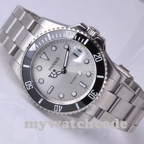 40mm Parnis white dial Automatic MIYOTA movement sapphire glass Mens Watch P292 40mm Parnis white dial Automatic MIYOTA movement sapphire glass Mens Watch P292