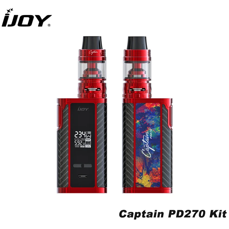 

Original IJOY E Cigarette Captain PD270 Kit 234W Box MOD Vape with Captain S Subohm Tank 4ML Replaceable for Dual 20700 battery