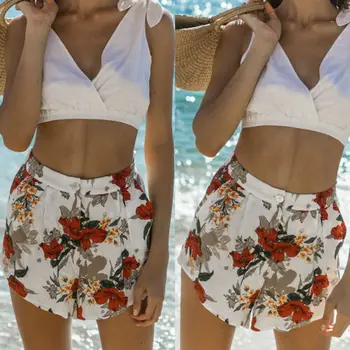 

Fashion Women High Waist Summer Casual Floral Print Beach Sports Sexy Hot Shorts New