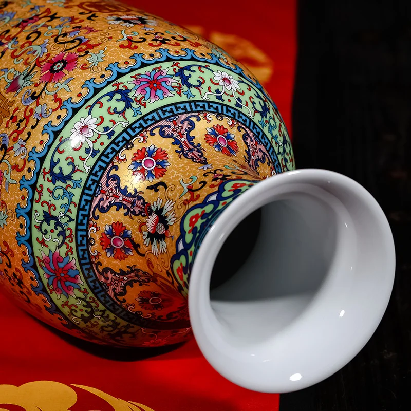 Luxury Jingdezhen Antique Longevity Porcelain Enamel Floor Vase Classical Decoration Large Chinese Vases Ancient Palace Vases 4