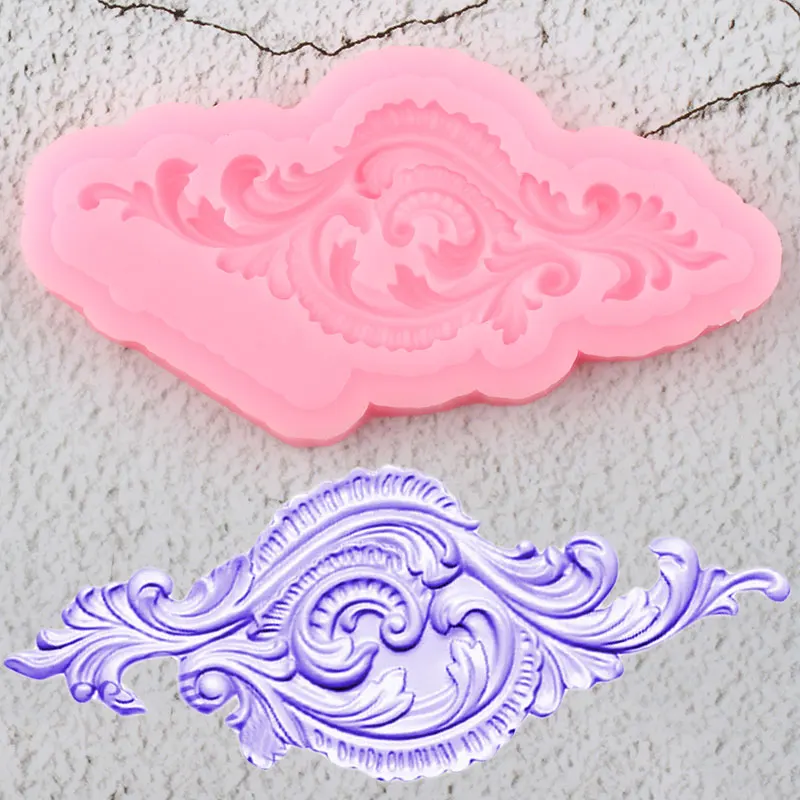 

Scroll Relief Cake Border Silicone Molds Flower Cupcake Topper Fondant Mold Cake Decorating Tools Candy Chocolate Gumpaste Mould