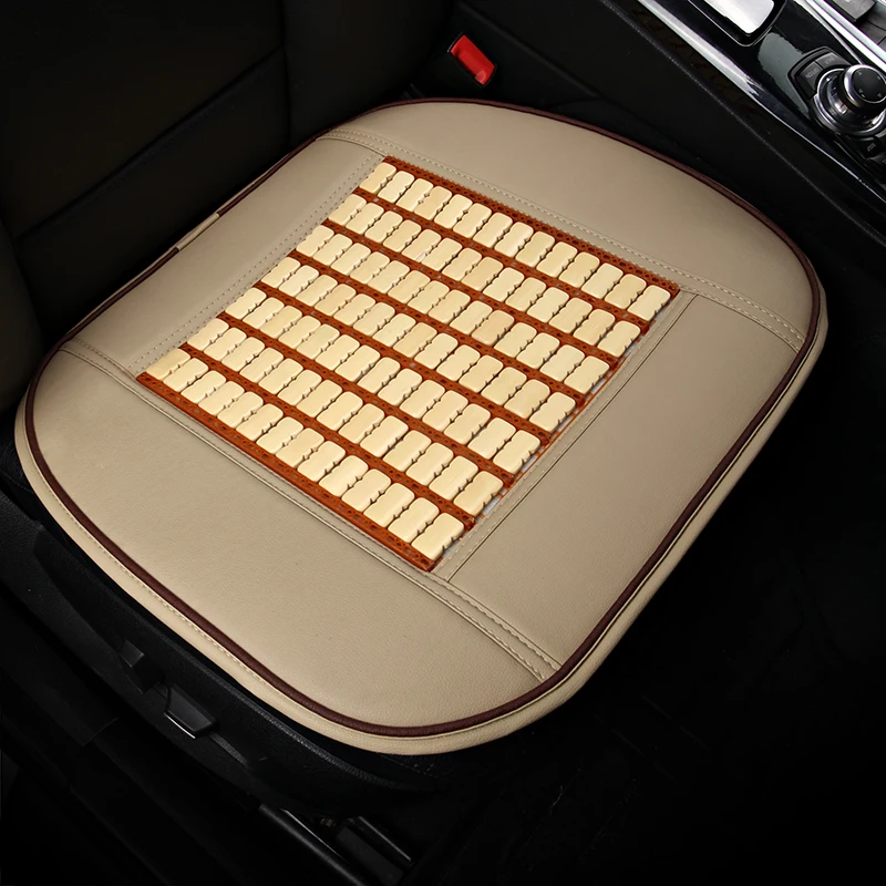 Car Seat Cover Bamboo And Leather Interior Car Seat Cushion Pad