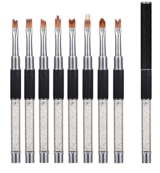 

by dhl or ems 100pcs UV Gel Round Brush Pen Crystal Handled Nail Art Manicure Tool