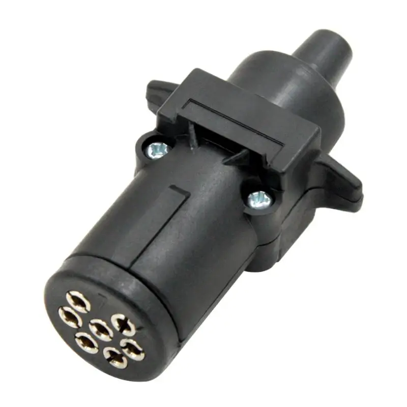 VODOOL 7 Pin Car Electrical Plug Sockets Round Male Trailer 12V Plug Truck Cable European