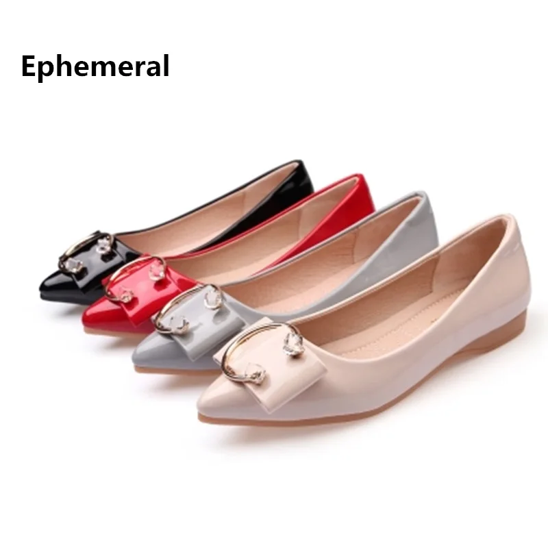 

Woman Flats Shoes Slip-on Party Loafers shoes Patent leather Sequined Crystal Soft Bottom Black Red Grey Plus size 11 9 Footwear
