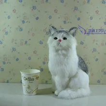 WYZHY моделирование животных кошка кролик мех Модель украшения автомобиля креативные подарки ручной работы 15 см X12cmX25CM