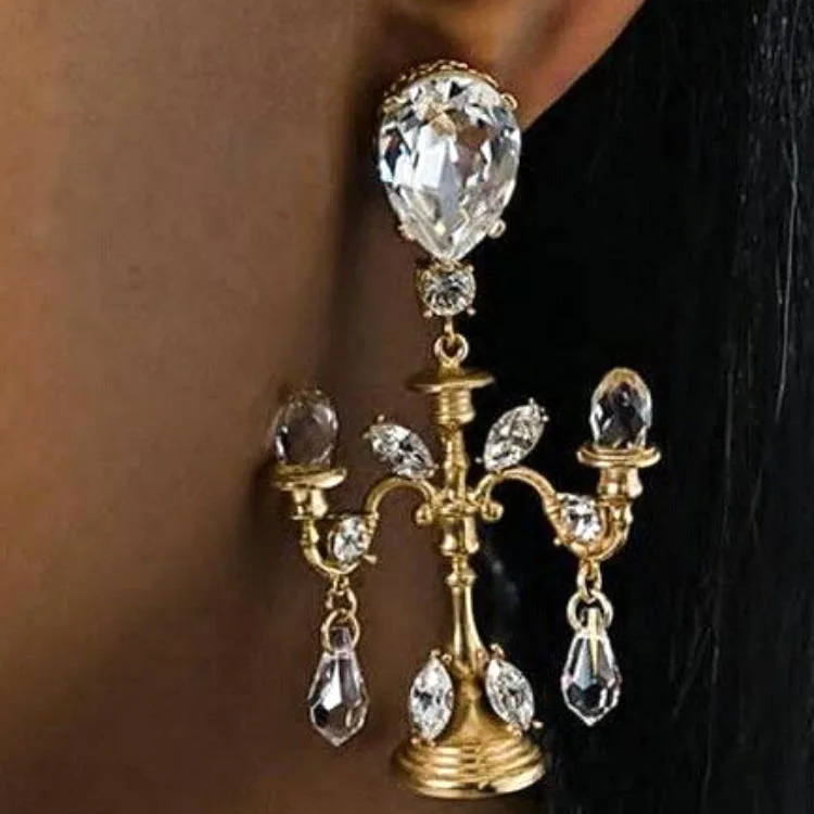 Romantic long crystal earrings fashion jewelry for women