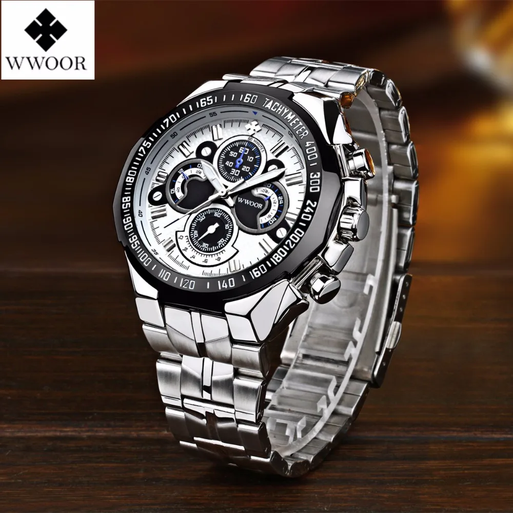 

2017 Fashion WWOOR Mens Watches Top Brand Luxury Military Sports Watch Men Quartz Wristwatches Relogio Masculino Male Clock
