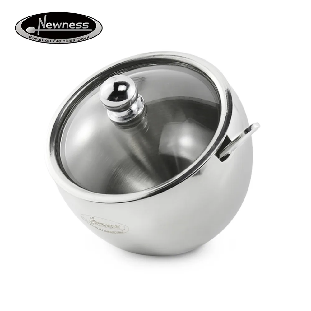 Stainless Steel Sugar Bowl Promotionshop For Promotional - Newness Stainless Steel Sugar Bowl With Glass Oblique Opening Lid (forbetter Recognition) And Sugar Spoon For Home And Kitchen stainless steel sugar bowl promotionshop for promotional - newness stainless steel sugar bowl with glass oblique opening lid (forbetter recognition) and sugar spoon for home and kitchen