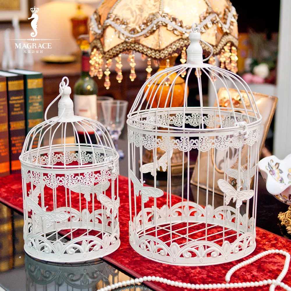 Livraison Gratuite Hand Made Vintage Rustique Ronde Cage à
