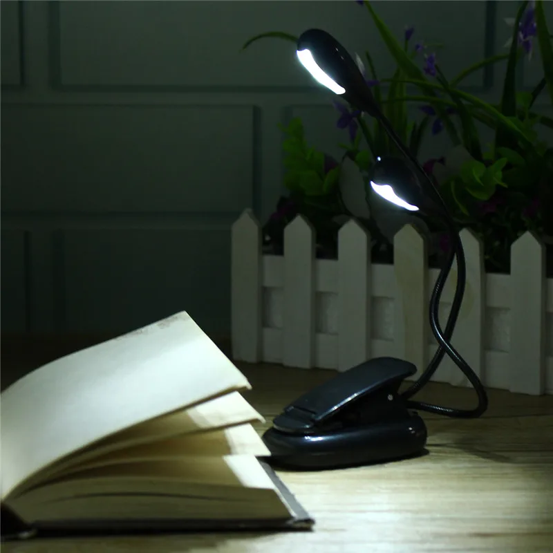Гибкий светодиодный светильник с зажимом USB светодиодный светильник для книг на батарейках настольная лампа для чтения книг одинарная/двойная панель DC4.5V