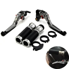 Motorbike Brake Clutch Levers&7/8″Handlebar Hand Grips Blue For Kawasaki Z1000 03-06 ZX10R 04-05 ZX12R 00-05 ZX9R 00-03 ZX6R 04