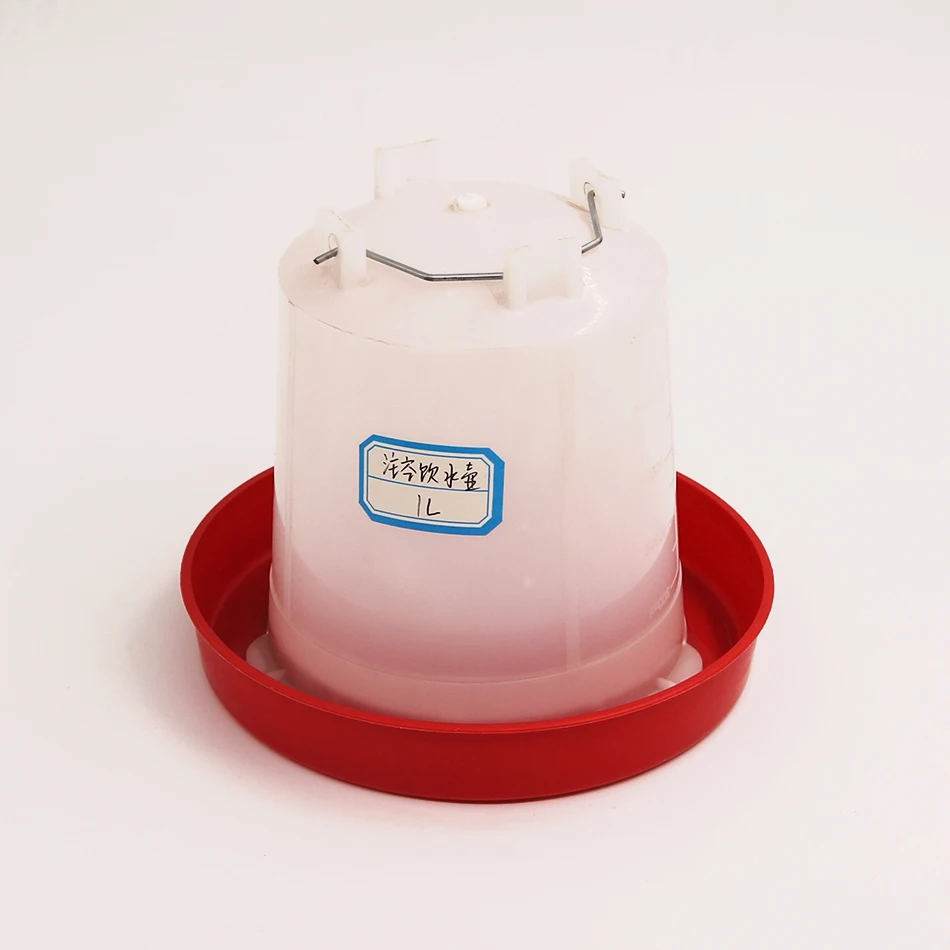 Plastic poultry drinker white & red chicken drinking water fountain for