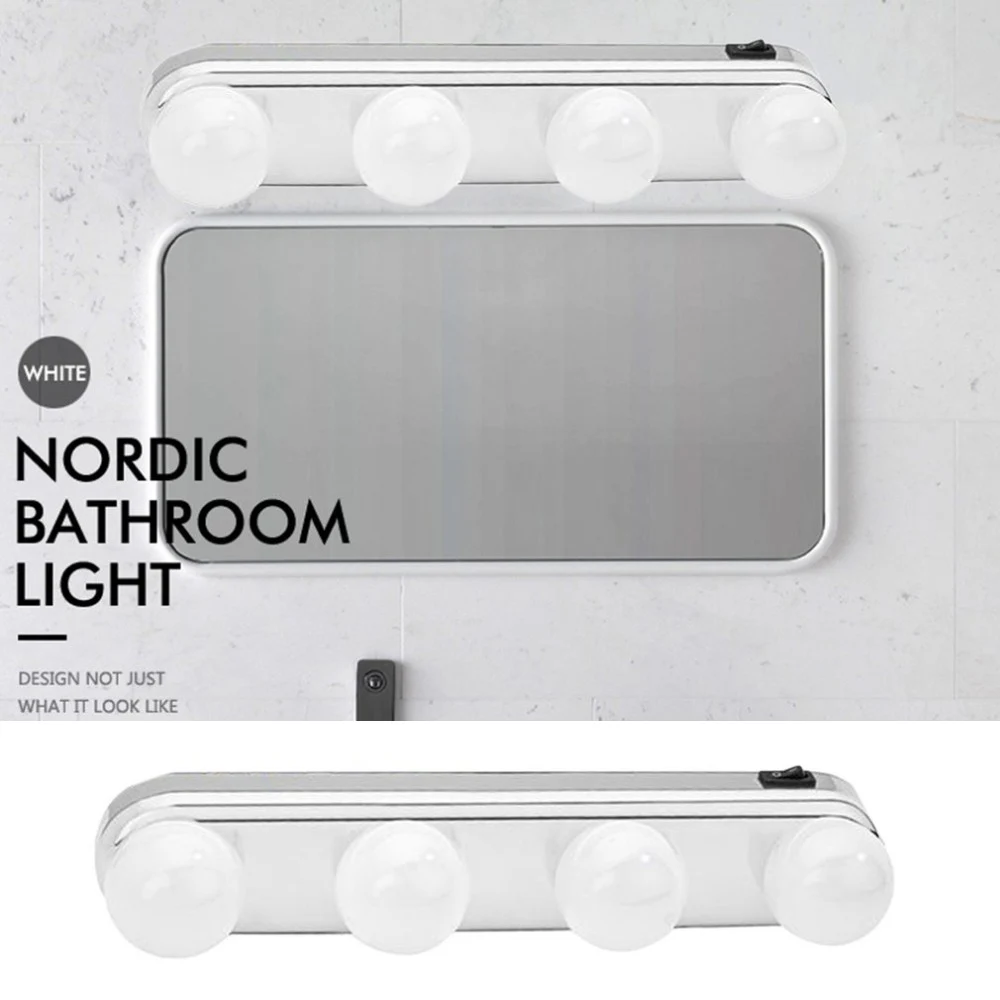 

Studio Glow Make Up Super Bright Light 4 LED Bulbs Portable Cosmetic Mirror Light Kit Battery Powered Light Makeup