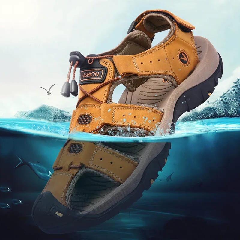 Summer Men Hiking Sandals Outdoor Leather Mountain Trekking Sports