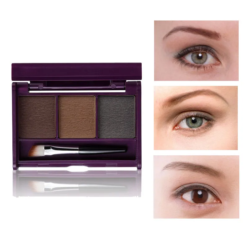 Menow Eyebrow Powder 3 Colors Eye brow Palette Waterproof With Mirror and Brushes Inside Cosmetic for MN098 | Красота и здоровье